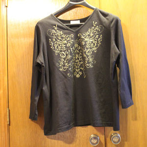 Venezia Black 2X shirt with gold embellishment